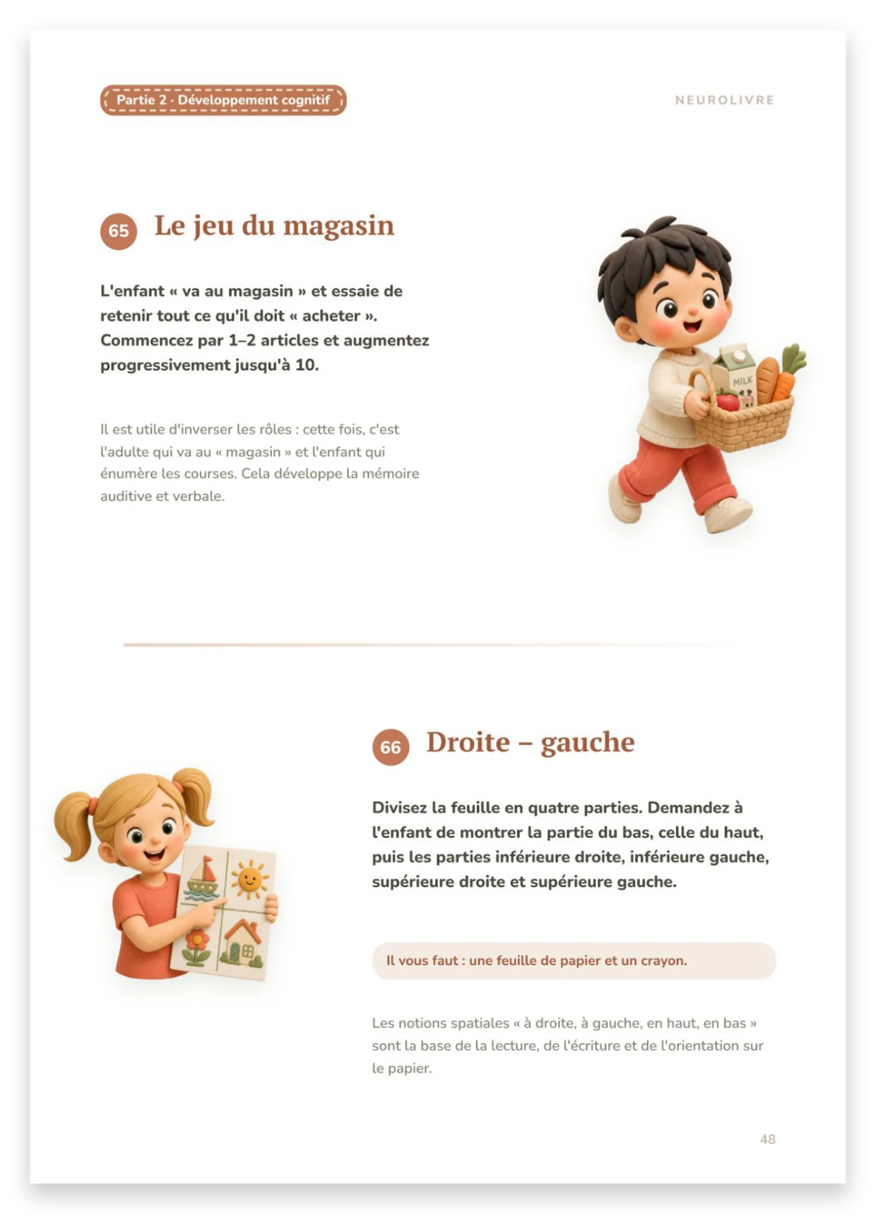 Jeu du magasin, Droite — gauche