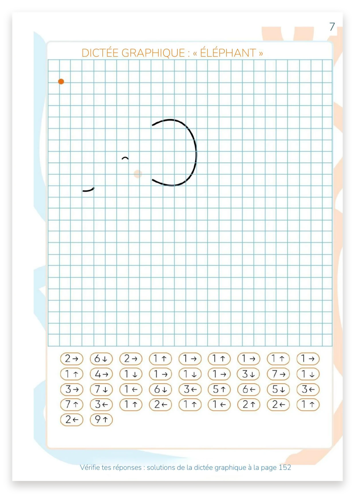 Dictée graphique « Le petit éléphant »